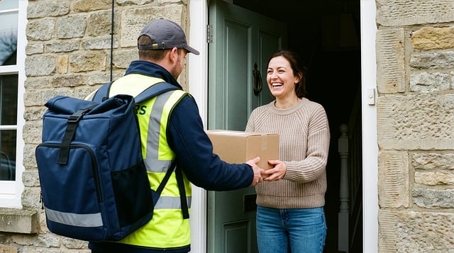 Courier handling package
